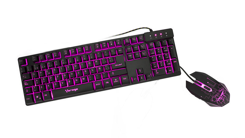Kit de teclado y Mouse Gamer Iluminados VORAGO START THE GAME KM-500 USB Alámbricos - Kit de teclado y Mouse Gamer Iluminados VORAGO START THE GAME KM-500 USB Alámbricos -